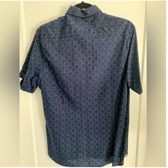 LON-NY Short sleeve button up Shirt Blue & Red design - Picture 2 of 3